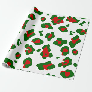 Papier Cadeau laide poster de animal léopard de Noël