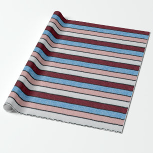 Papier Cadeau Laine à rayures multicolores : Texture de tissu.
