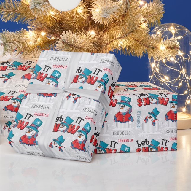Papier Cadeau Laisser la neige caricature Snowman (Vacances)
