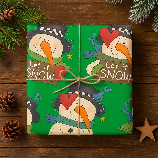 Papier Cadeau Laisser Le Papier Enveloppant La Neige (Créateur téléchargé)