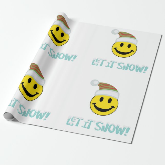 Papier Cadeau Laisser Neige Joyeux Visage (Déroulé)