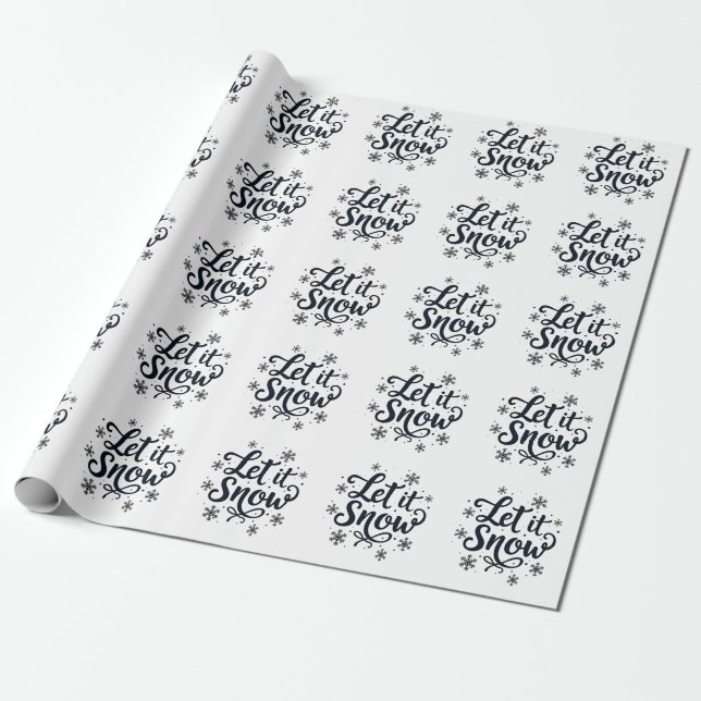 Papier Cadeau Laisser neiger Saison d'hiver Flamme de neige Noël (Déroulé)