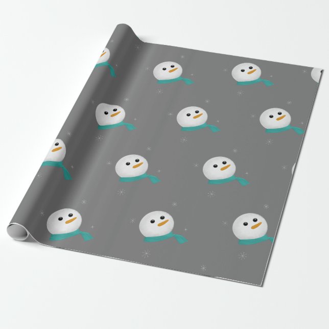 Papier Cadeau Laisser neiger Snowman (Déroulé)