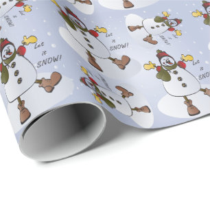 Papier Cadeau Laisser Snowman Noël neige