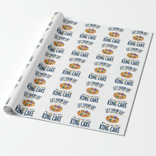 Papier Cadeau Laissez-Les Manger Le Gâteau Du Roi Mardi Gras Drô