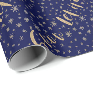 Papier Cadeau Laissez lui neiger nuit étoilée Chrismas de marine