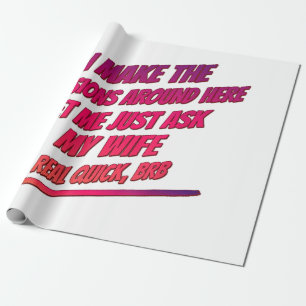 Papier Cadeau Laissez-moi juste demander à ma femme - Mari drôle
