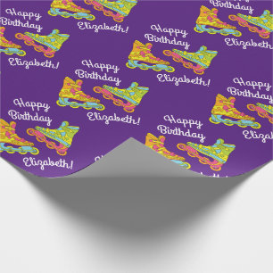 Papier Cadeau Lames à rouleaux Patinage Anniversaire de enfant P