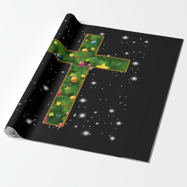 Papier Cadeau L'Amour de Jésus| Cross Jesus Christian Christmas  (Déroulé)