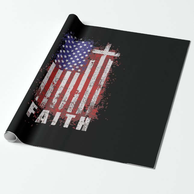 Papier Cadeau L'Amour de Jésus| Foi patriotique chrétienne Jesus (Déroulé)