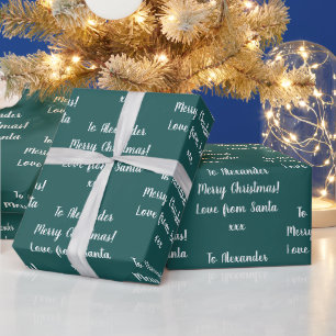Papier Cadeau L'amour de Noël de Père Noël personnalisé