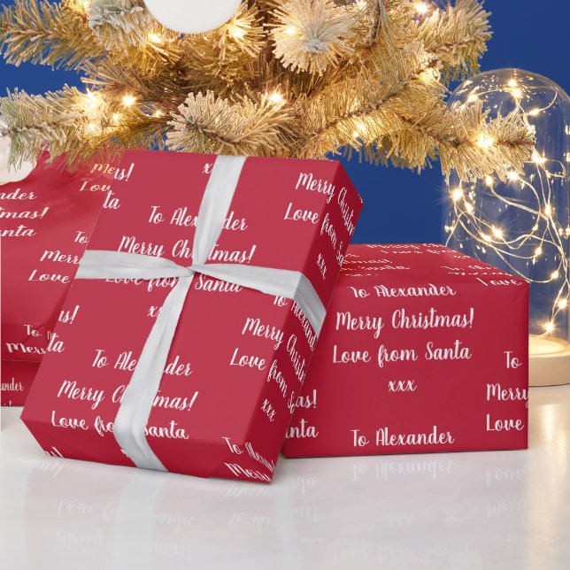 Papier Cadeau L'amour de Noël de Père Noël Personnalisé Rouge (Vacances)