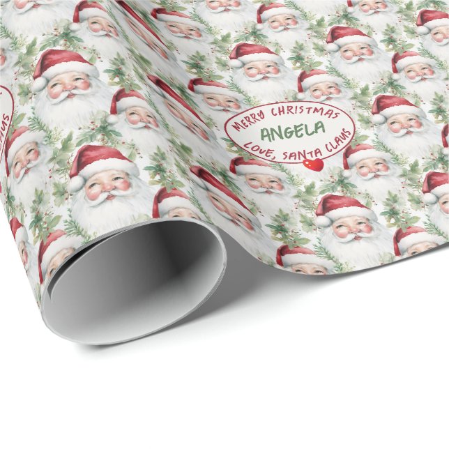 Papier Cadeau L'amour du Père Noël (Coin rond)