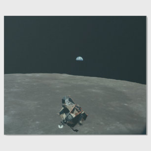 Papier Cadeau Lander lunaire Apollo et lever de terre sur la lun
