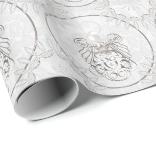 Papier Cadeau L'Ange de Noël des Filigrés gris argenté