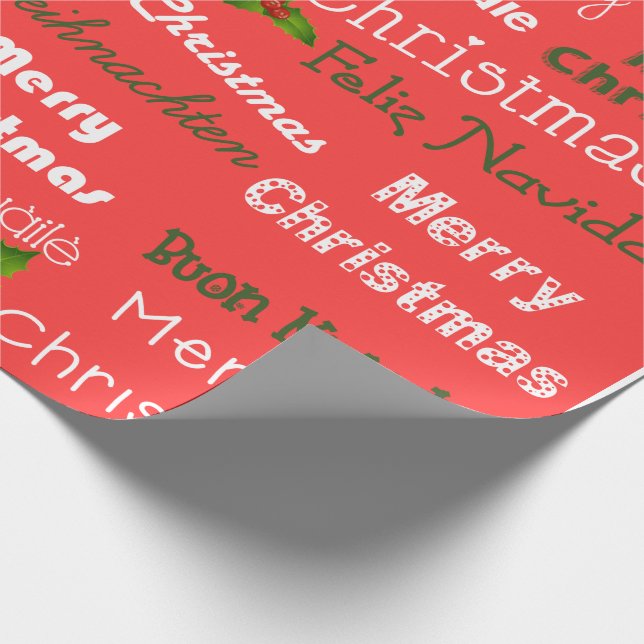 Papier Cadeau Langues de Noël (Coin)