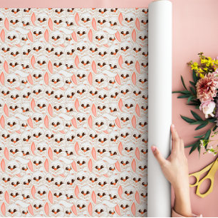 Papier Cadeau Lapin Blanc Rabbit Face Motif sans couture