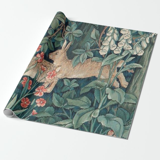 Papier Cadeau Lapin Dans La Forêt - William Morris (Déroulé)