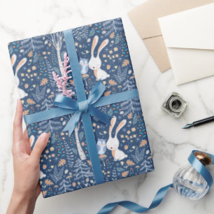 Papier Cadeau Lapin de forêt hivernale