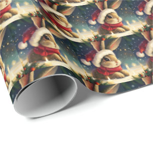 Papier Cadeau Lapin de Noël 4