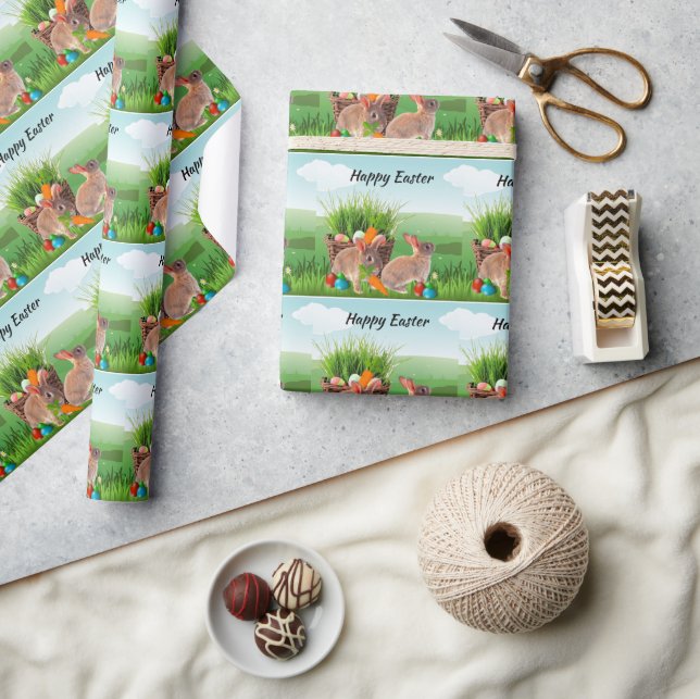 Papier Cadeau Lapin de Pâques Découpage Artisanat ou Cadeau  (Artisanat)