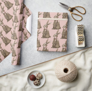 Papier Cadeau Lapin de Pâques en chocolat