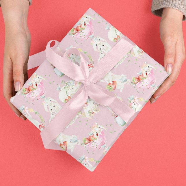 Papier Cadeau Lapin de Pâques Lapins Mignons Imprimé (Créateur téléchargé)