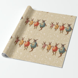 Papier Cadeau Lapin de Pâques Œufs Dansants