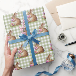 Papier Cadeau Lapin De Pâques Sur En vichy
