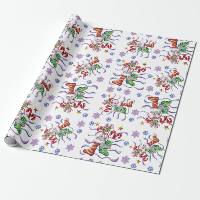 Papier Cadeau Lapin en papier d'emballage de Noël de bas (Déroulé)