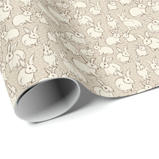 Papier Cadeau Lapin Lapin Moulin Bonanza - lapins motif. (Coin rond)