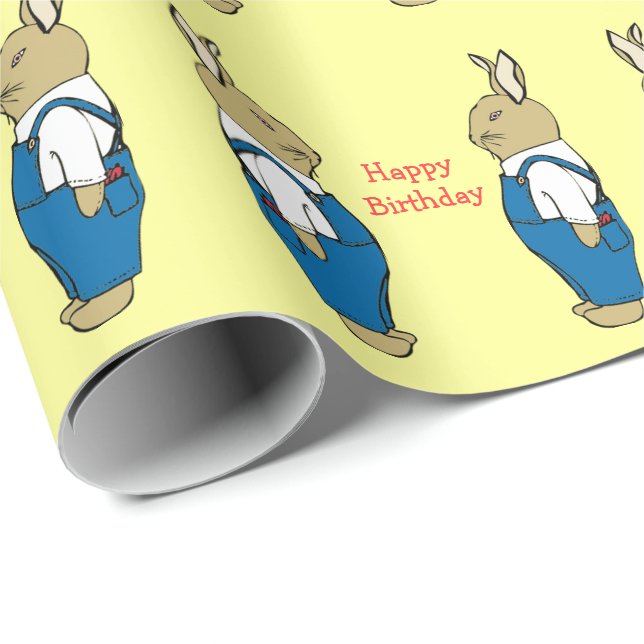 Papier Cadeau Lapin mignon dans anniversaire d'enfants de façon (Coin rond)