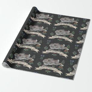 Papier Cadeau Lapin Noël voeux de Noël Hare Envelopper cadeau
