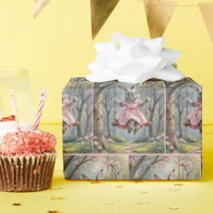 Papier Cadeau Lapin sur une aile