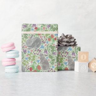 Papier Cadeau Lapin Vintage Victorien Lapin Berry Garden Pâques