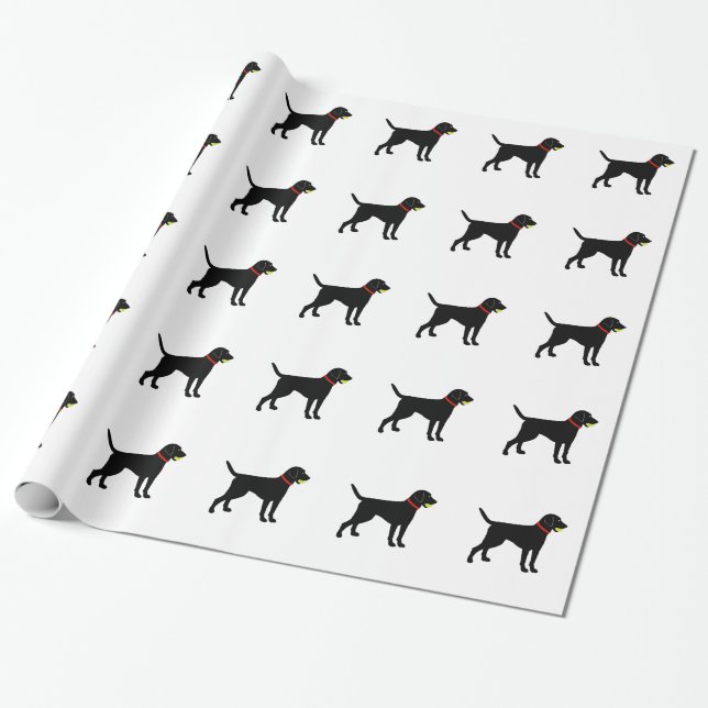 Papier Cadeau Larador Fetch, balle de jeu du Black Lab (Déroulé)