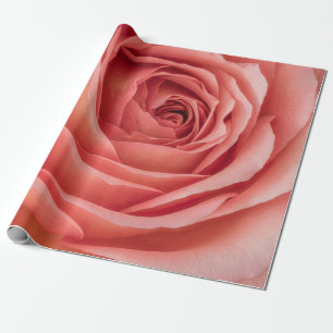 Papier Cadeau large orange rose rose rose rose rose fleur coeur