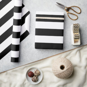 Papier Cadeau Larges bandes noires