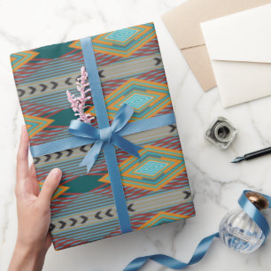 Papier Cadeau L'art à motifs et couleurs terreuses du sud-ouest 
