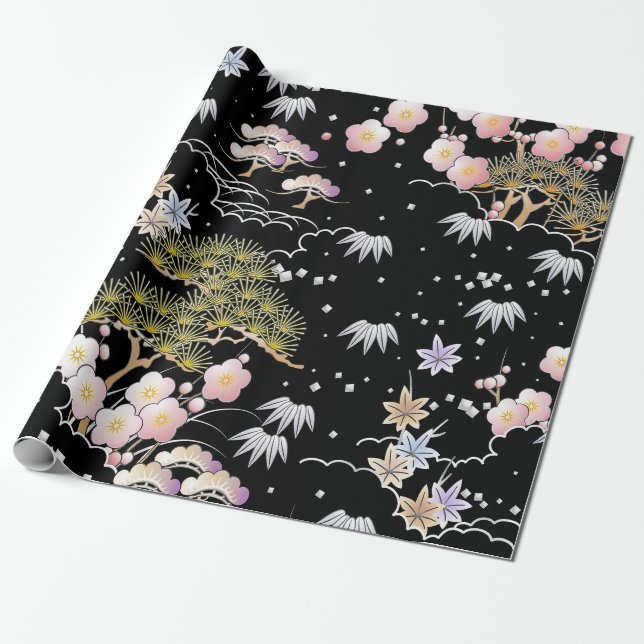 Papier Cadeau L'art botanique japonais inspiré par l'élégance| (Déroulé)