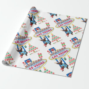 Papier Cadeau Las Vegas Doggy Joyeux papier d'enveloppement de N