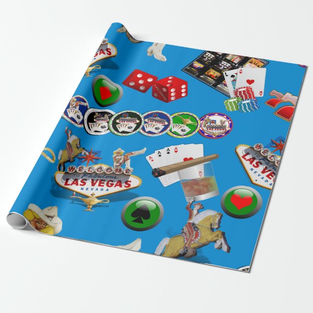 Papier Cadeau Las Vegas Icons - Gamblers Delight (Déroulé)