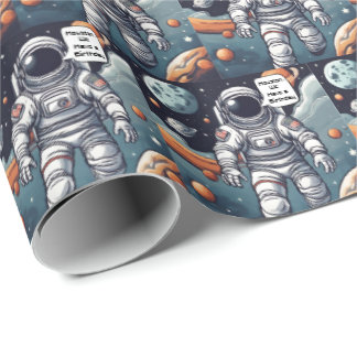 Papier Cadeau L'Astronaut Houston, Nous Avons Un Anniversaire !