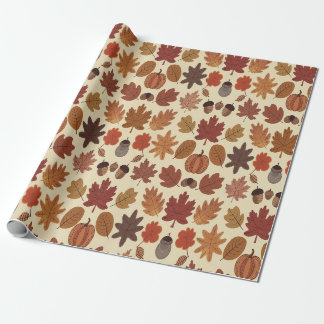 Papier Cadeau L'automne vibre laisse Motif avec les couleurs d'a
