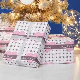 Papier Cadeau Lavande blanche Lavande Coeur rose mignon personna