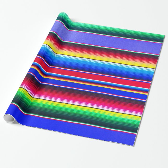 Papier Cadeau Lavande d'impression de rayure de Serape (Déroulé)