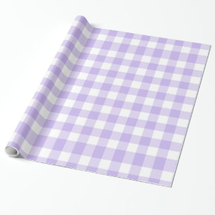 Papier Cadeau Lavande et blanc En vichy Motif Pays Chic