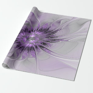 Papier Cadeau Lavande Fleur Dream Moderne Abstrait Fractal Art