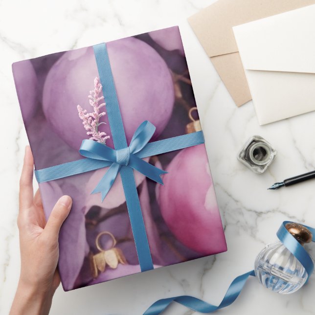 Papier Cadeau Lavande Frost : Aquarelle délicate Glume d'hiver (Cadeaux)