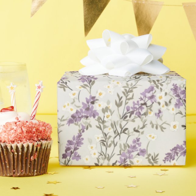 Papier Cadeau Lavande Lilac Design (Fête d'anniversaire)